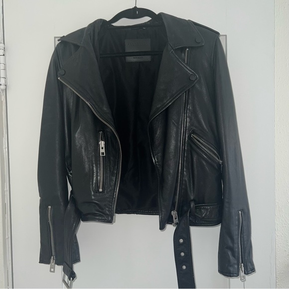 All Saints Balfern Leather Jacket | UK 12 / US 8 | Read Description | Damaged - Picture 5 of 10